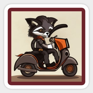 A steampunk fox fursona with boots Sticker